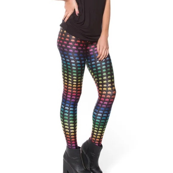 BLACKMILK Rainbow Space Invader Leggings - Small - Picture 2 of 6